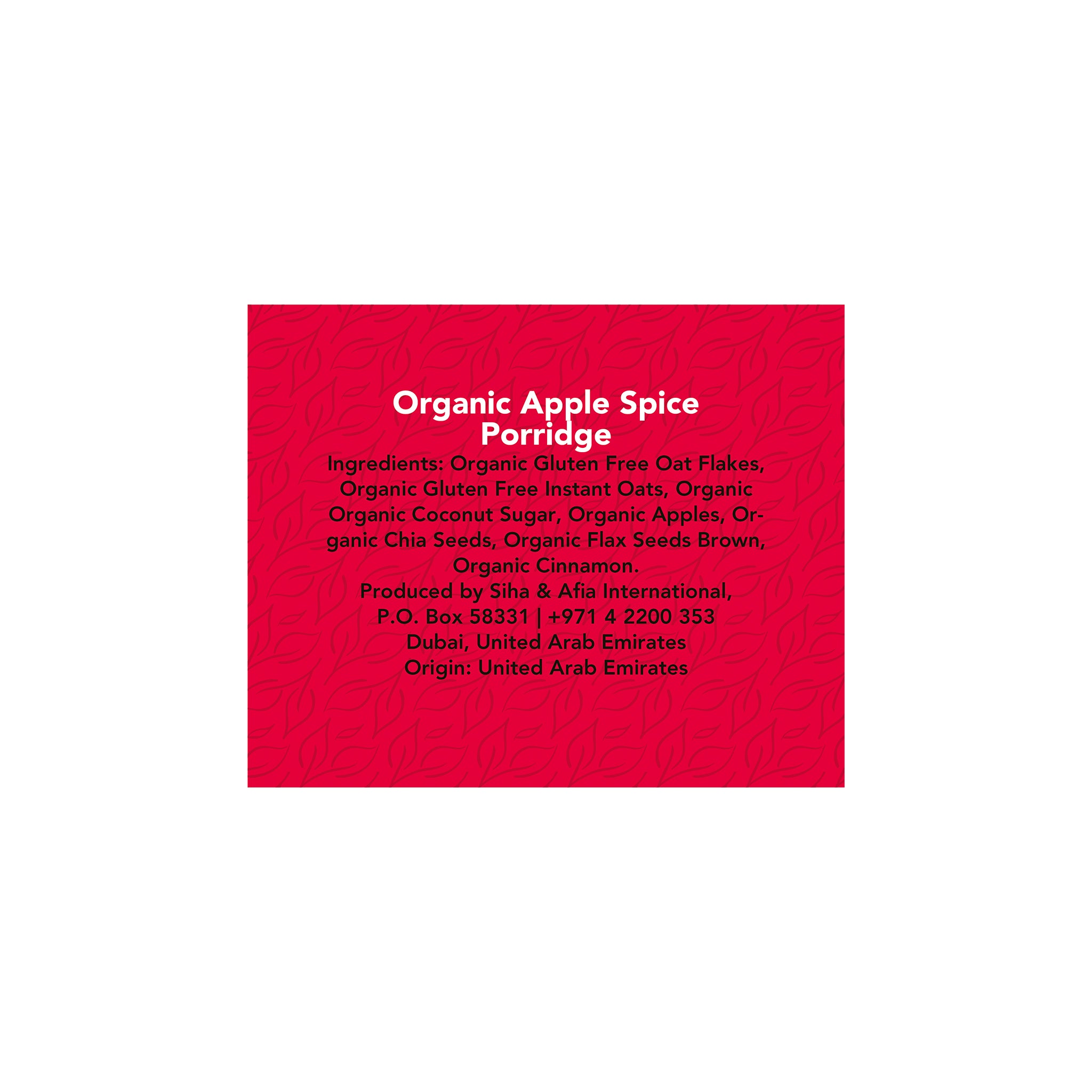 Organic Gluten Free Apple Spice Porridge