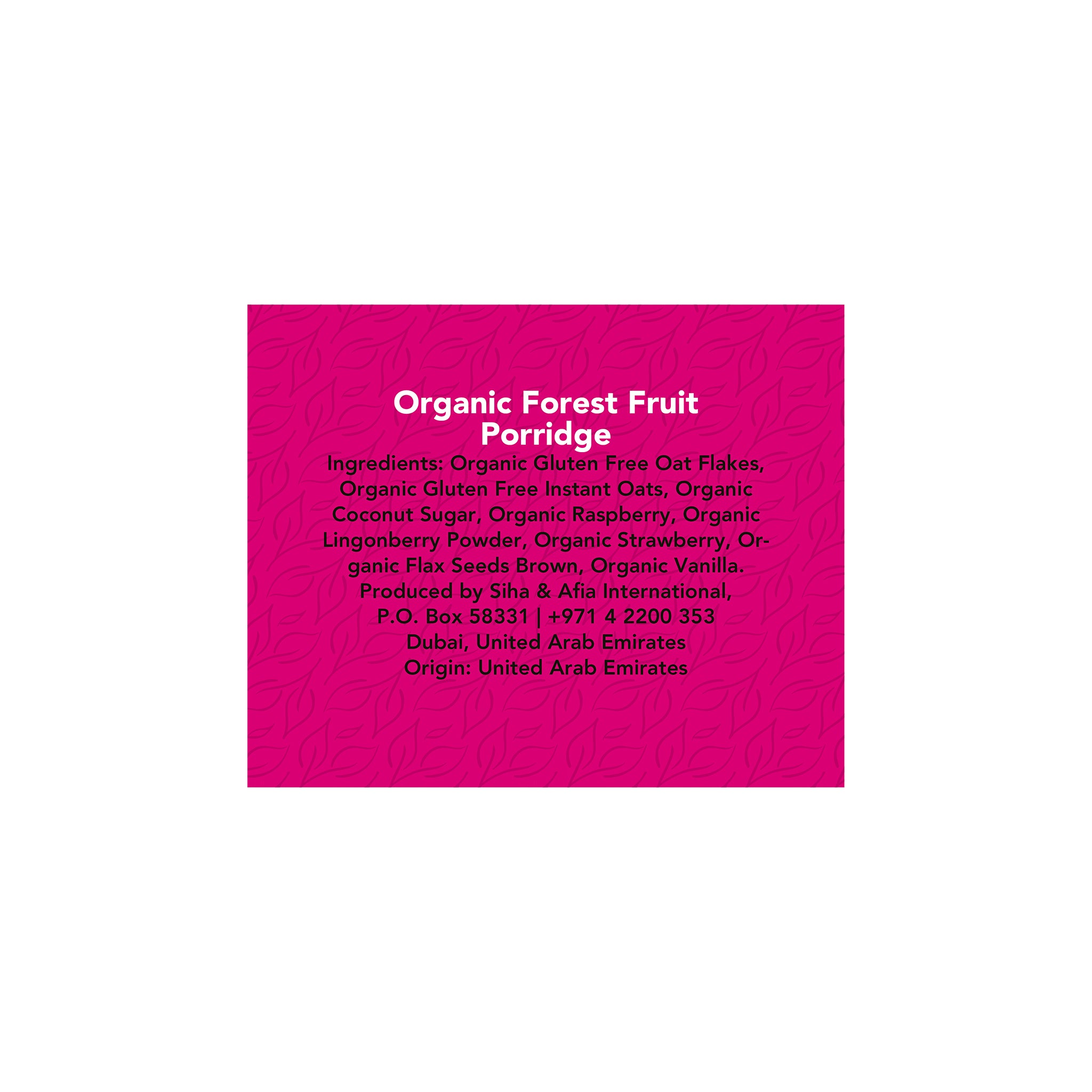 Organic Gluten Free Forest Fruit Porridge
