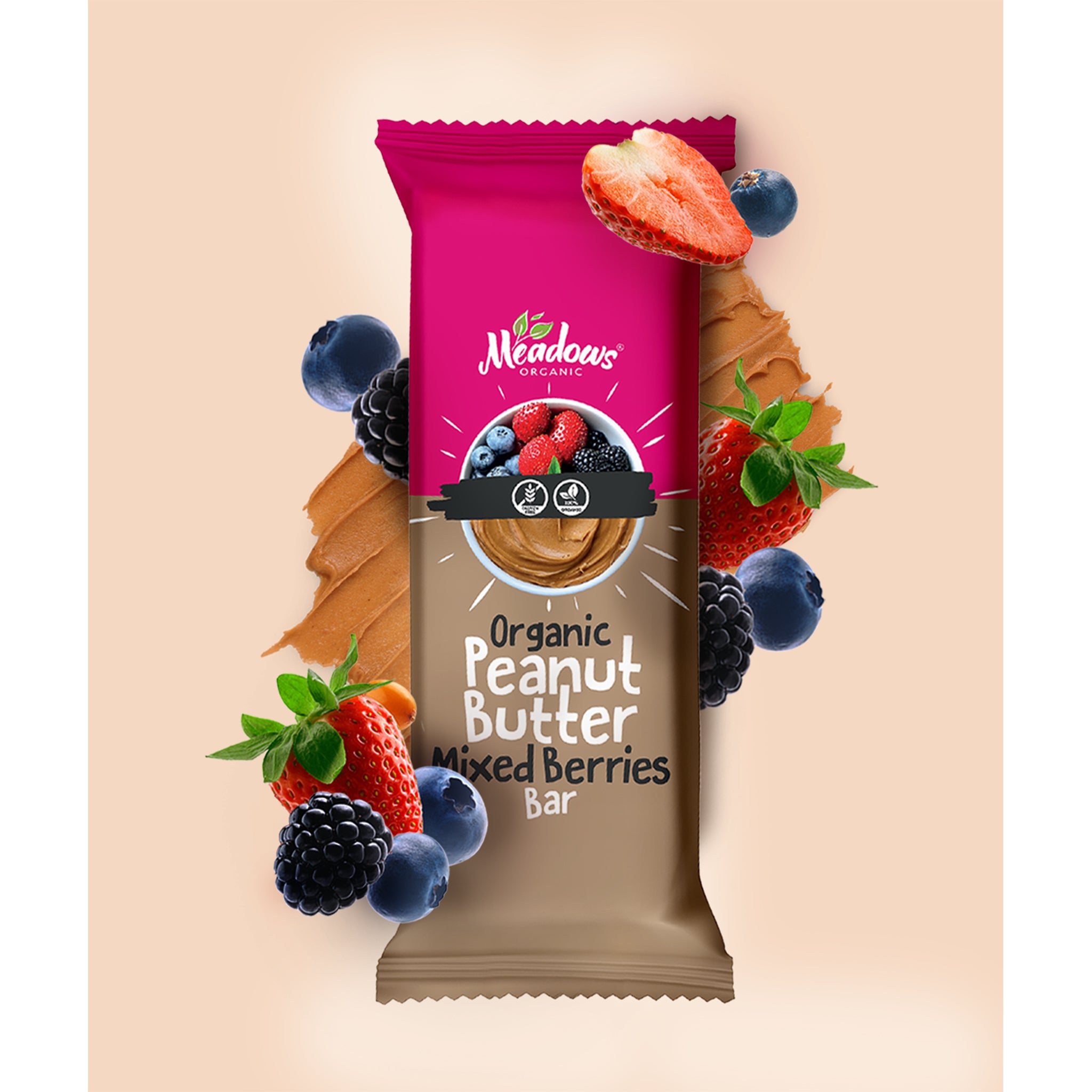 Organic Peanut Butter Mixed Berries Bar